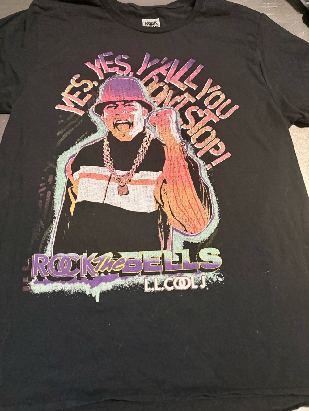 Rock The Bells LL Cool J Graphic Tee - Black with Neon Print